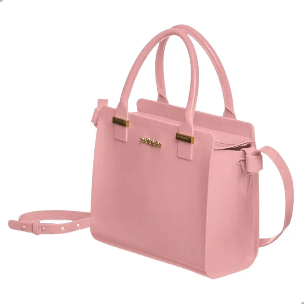 Bolsa Tiracolo Petite Jolie Feminina Rosa em uso casual